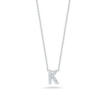18K White Gold Tiny Treasures Diamond Letter K Pendant 18K White Gold Tiny Treasures Diamond Letter K Pendant