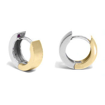 18k Yellow And White Gold Oro Classic Hoop Earrings 18k Yellow And White Gold Oro Classic Hoop Earrings