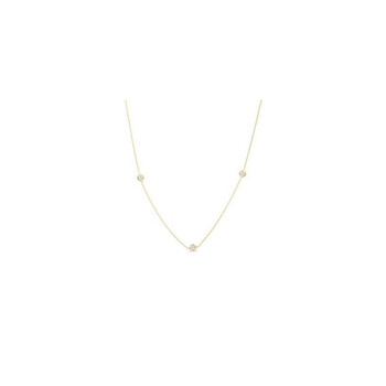 18K Yellow Gold Diamonds By The Inch 3 Station Necklace 18K Yellow Gold Diamonds By The Inch 3 Station Necklace