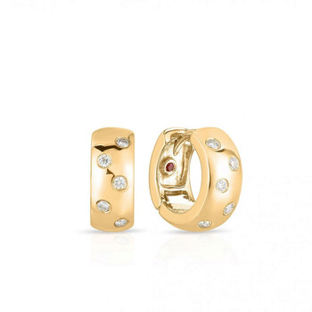 Diamond Huggie Yellow Gold Earrings Diamond Huggie Yellow Gold Earrings