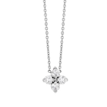 Love in Verona Diamond Clover Pendant in White Gold, 0.27 cttw, 18" - 111473AWCHX0 Love in Verona Diamond Clover Pendant in White Gold, 0.27 cttw, 18" - 111473AWCHX0