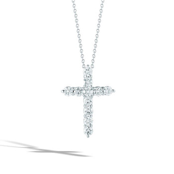 Tiny Treasures White Gold Diamond Cross Pendant Necklace - 001857AWCHX0 Tiny Treasures White Gold Diamond Cross Pendant Necklace - 001857AWCHX0