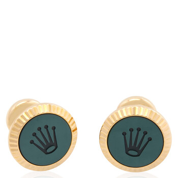 Rolex 18 kt Everose Gold Crown Cufflinks A1015 - Jewelry, Mens