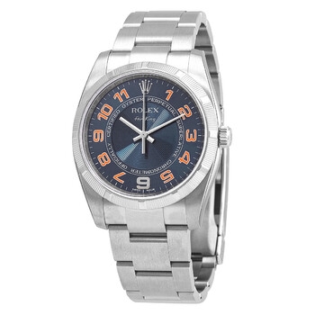 Airking Blue Arabic Dial Engine Turned Bezel Men's Watch 114210BLAO