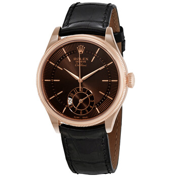 Rolex Cellini Brown Guilloche Dial Automatic Men's 18K