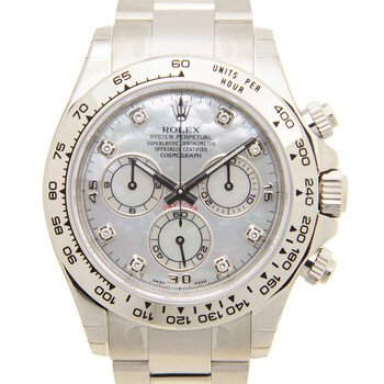 Cosmograph Daytona Mother of Pearl Diamond Dial Men's 18kt White Gold Oyster Watch 116509MDO