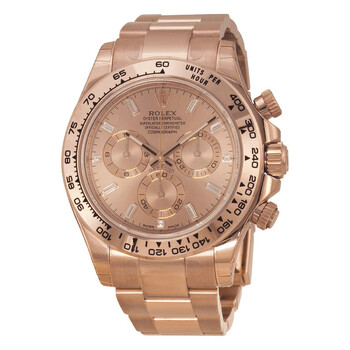Cosmograph Daytona Pink Gold Dial 18K Everose Gold Oyster Bracelet Automatic Men's Watch 116505PKDO