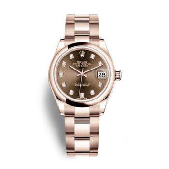 Rolex Datejust 31 Chocolate Diamond Dial Ladies 18kt Everose Gold