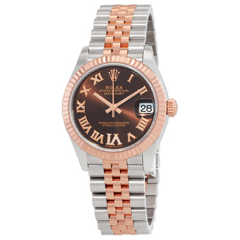 Datejust 31 Chocolate Roman Diamond Dial Automatic Ladies Steel and 18kt Everose Gold Jubilee Watch 278271CHRDJ