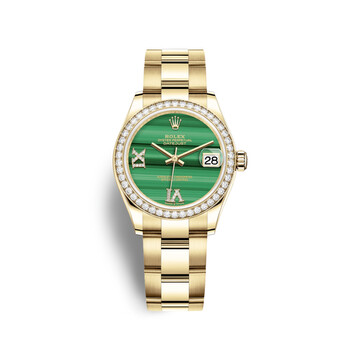 Ladies Rolex Oyster Perpetual Datejust Malachite Diamond Dial Gold Steel Ladies Rolex Oyster Perpetual Datejust Malachite Diamond  main image 3
