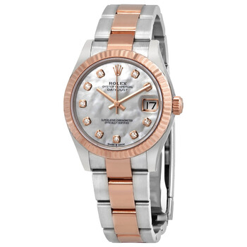 Datejust 31 Mother of Pearl Diamond Dial Automatic Ladies Steel and 18kt Everose Gold Oyster Watch 278271MDO