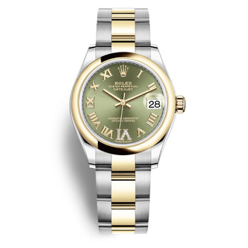 Rolex Datejust 31 Olive Green Diamond Dial Ladies Oyster