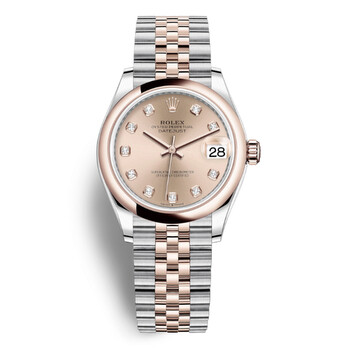 Datejust 31 Rose Diamond Dial Automatic Ladies Steel and 18kt Everose Gold Jubilee Watch