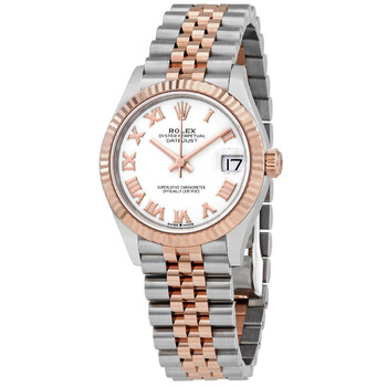 Datejust 31 White Dial Automatic Ladies Steel and 18kt Everose Gold Jubilee Watch 278271AURDJ