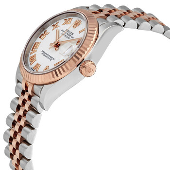 Datejust 31 White Dial Automatic Ladies Steel and 18kt Everose Gold Jubilee Watch 278271AURDJ