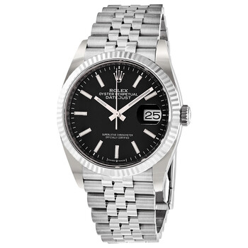 Rolex Datejust 36 Automatic Black Dial Men's Jubilee Watch