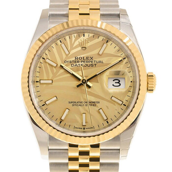 Datejust 36 Automatic Champagne Palm Dial Watch 126233CSPLMJ