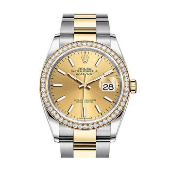 Datejust 36 Champagne Dial Men's Steel and 18kt Yellow Gold Oyster Watch 126283CSO