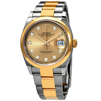 のまちゃ Rolex Datejust 36 Champagne Diamond Dial Men's Steel and