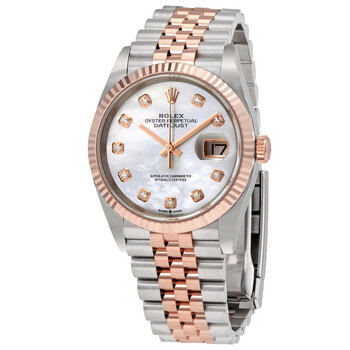 Datejust 36 Mother of Pearl Diamond Dial Automatic Men's Steel and 18kt Everose Gold Jubilee Watch 126231MDJ