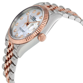 Datejust 36 Mother of Pearl Diamond Dial Automatic Men's Steel and 18kt Everose Gold Jubilee Watch 126231MDJ