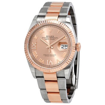 Datejust 36 Pink Diamond Dial Men's Steel and 18kt Everose Gold Oyster Watch 126231PKRDO