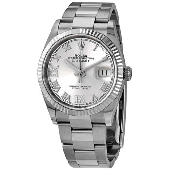 Datejust 36 Silver Diamond Dial Automatic Ladies Oyster Watch 126234SRDO M126234-0030