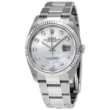 Datejust 36 White Mother Of Pearl Diamond Dial Automatic Oyster Watch 126234Mdo M126234-0020 Datejust 36 White Mother Of Pearl Diamond Dial Automatic Oyster Watch 126234Mdo M126234-0020