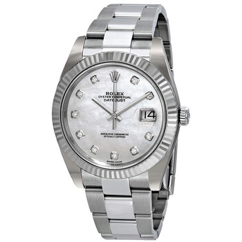 Datejust 41 Automatic White Mother of Pearl Diamond Dial Men's Watch 126334MDO