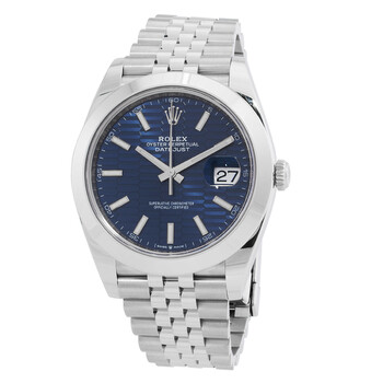 Datejust 41 Bright Blue Fluted Motif Dial Automatic Men's Jubilee Watch M126300-0024