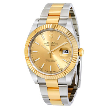 Datejust 41 Champagne Dial Steel and 18K Yellow Gold Oyster Men's Watch 126333CSO
