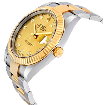 Datejust 41 Champagne Diamond Dial Steel and 18K Yellow Gold Oyster Men's Watch 12633CDO