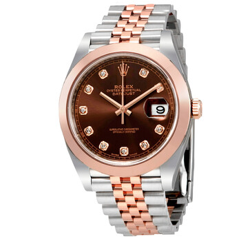 Datejust 41 Chocolate Brown Dial Steel and 18K Rose Gold Men's Watch 126301CHDJ
