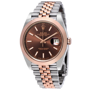 Rolex Datejust 41 Chocolate Brown Dial Steel and 18K Rose Gold