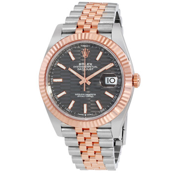 Datejust 41 Slate Fluted Motif Dial Automatic Men's Steel and 18kt Everose Gold Oyster Watch M126331-0020 Datejust 41 Slate Fluted Motif Dial Automatic Men's Steel and 18kt Everose Gold Oyster Watch M126331-0020