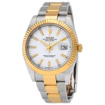 Datejust 41 White Dial Steel and 18K Yellow Gold Oyster Men's Watch 126333WSO