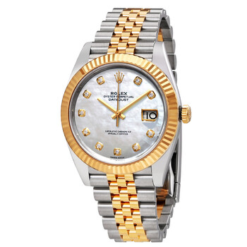 Datejust 41 White Mother of Pearl Dial Automatic Men's Steel and 18K Yellow Gold Jubilee Watch 126333MDJ Datejust 41 White Mother of Pearl Dial Automatic Men's Steel and 18K Yellow Gold Jubilee Watch 126333MDJ