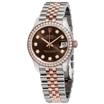Datejust Chocolate Dial Automatic Ladies Steel and Everose Gold Jubilee Watch 278381CHDJ