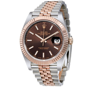 Datejust Chocolate Dial Steel and 18K Everose Gold Jubilee Men's Watch 126331CHSJ M126331-0002