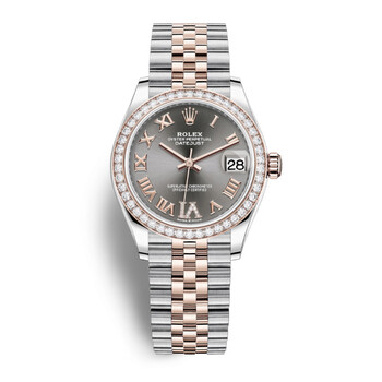 Datejust Dark Rhodium Roman Dial Automatic Ladies Steel and Everose Gold Jubilee Watch 278381DRRDJ