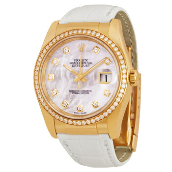 Datejust Mother of Pearl Dial 18kt Yellow Gold Ladies Watch 116188MDL