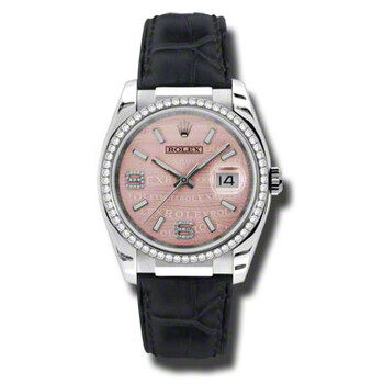 Datejust Pink Wave Dial Diamond Automatic Ladies Watch 116189PWDAL