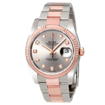 Datejust Rhodium Dial Steel and 18K Everose Gold Diamond Men's Watch 116231RDO Datejust Rhodium Dial Steel and 18K Everose Gold Diamond Men's Watch 116231RDO