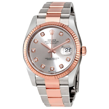 Datejust Silver Dial Diamond Steel and 18K Everose Gold Men's Watch 116231SDO Datejust Silver Dial Diamond Steel and 18K Everose Gold Men's Watch 116231SDO