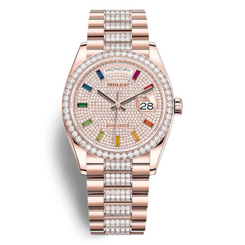 Rolex Day-Date Carousel of Pink Mother of Pearl Dial 18ct Everose