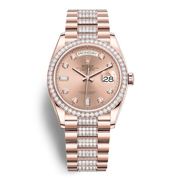 Rolex Day-Date 36 Paved Dial 18kt Everose Gold Diamond Set