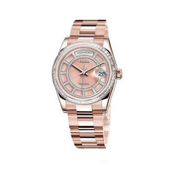 Day-Date Carousel of Pink Mother of Pearl Dial 18ct Everose gold Automatic Unisex Watch 118395BR