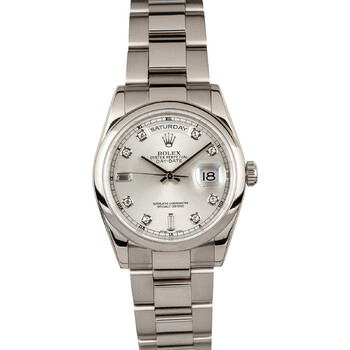 Pierce♡ Rolex Day-Date 118209 White Gold Luxury Watch Review - YouTube