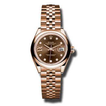 Lady Datejust 28 Chocolate Dial 18K Pink Gold Jubilee Bracelet Automatic Watch 279165CHRDJ