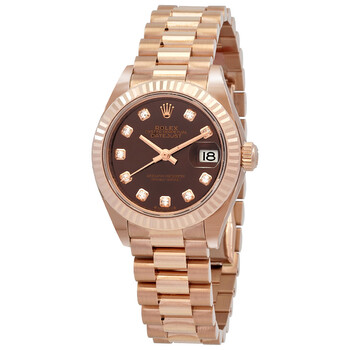 Rolex Lady Datejust Chocolate Dial 18K Everose Gold Automatic 28